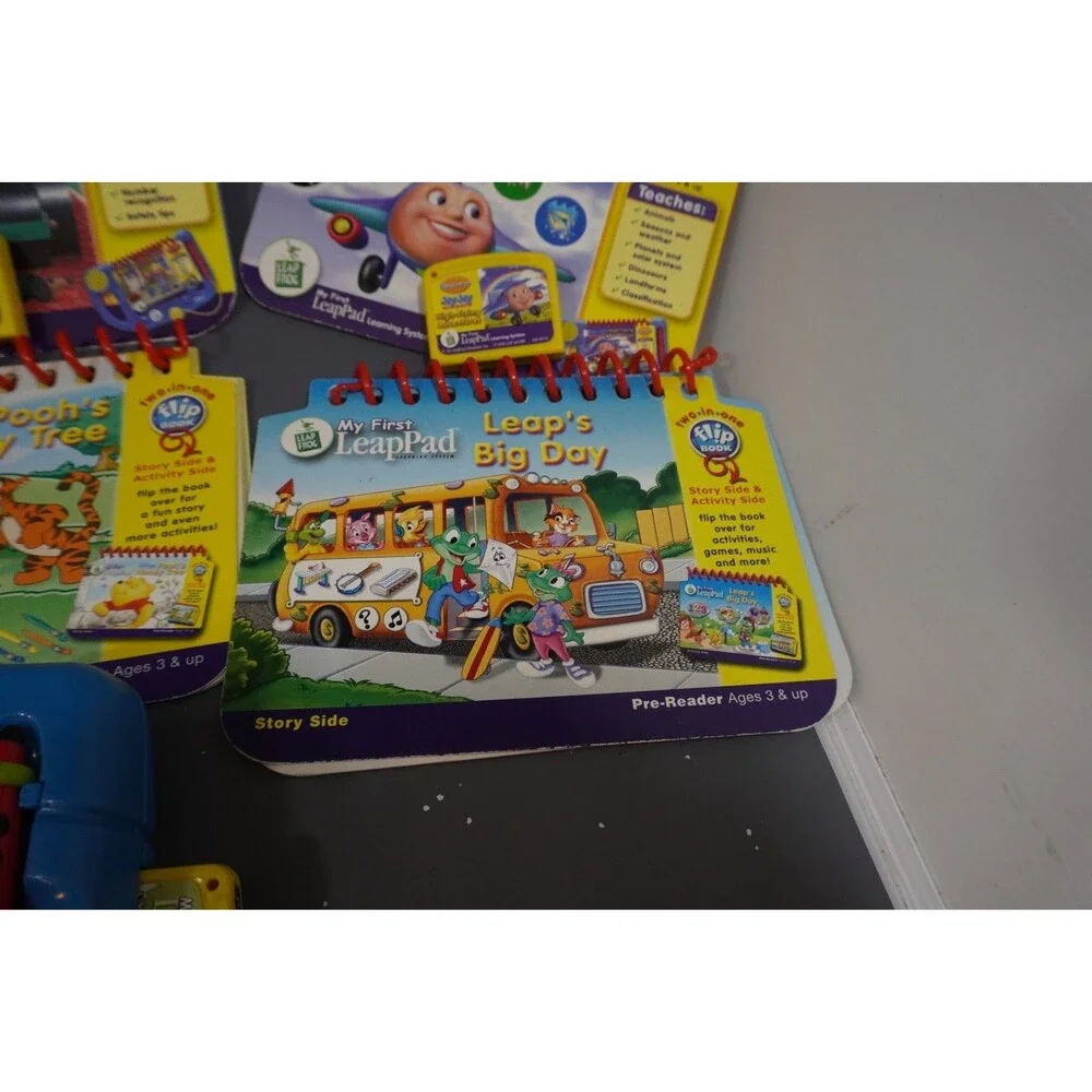 Leapfrog My First LeapPad Learning System Lot System Games Books Backpack Works!